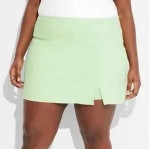 Wild Fable XXL Sage Green High Rise Bodycon Mini Skort Built-in Shorts Zip